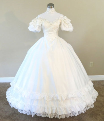 A Line Ball Gown white princess wedding dress        S6284