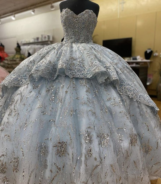 Quinceanera Dress Sleeveless Appliques Ball Gown Sweet 16 Dress       S6553