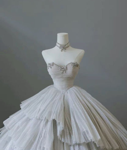 Vintage A Line Ball Gown Strapless Sweet 16 Dresses       S5851