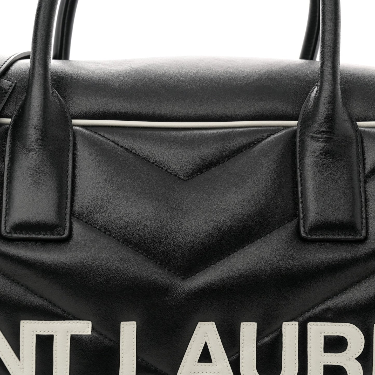 Calfskin Medium Miles Logo Bowler Duffel Bag Black