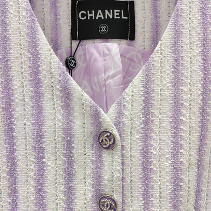 CC Refreshing Vest Purple White Polyester 215765