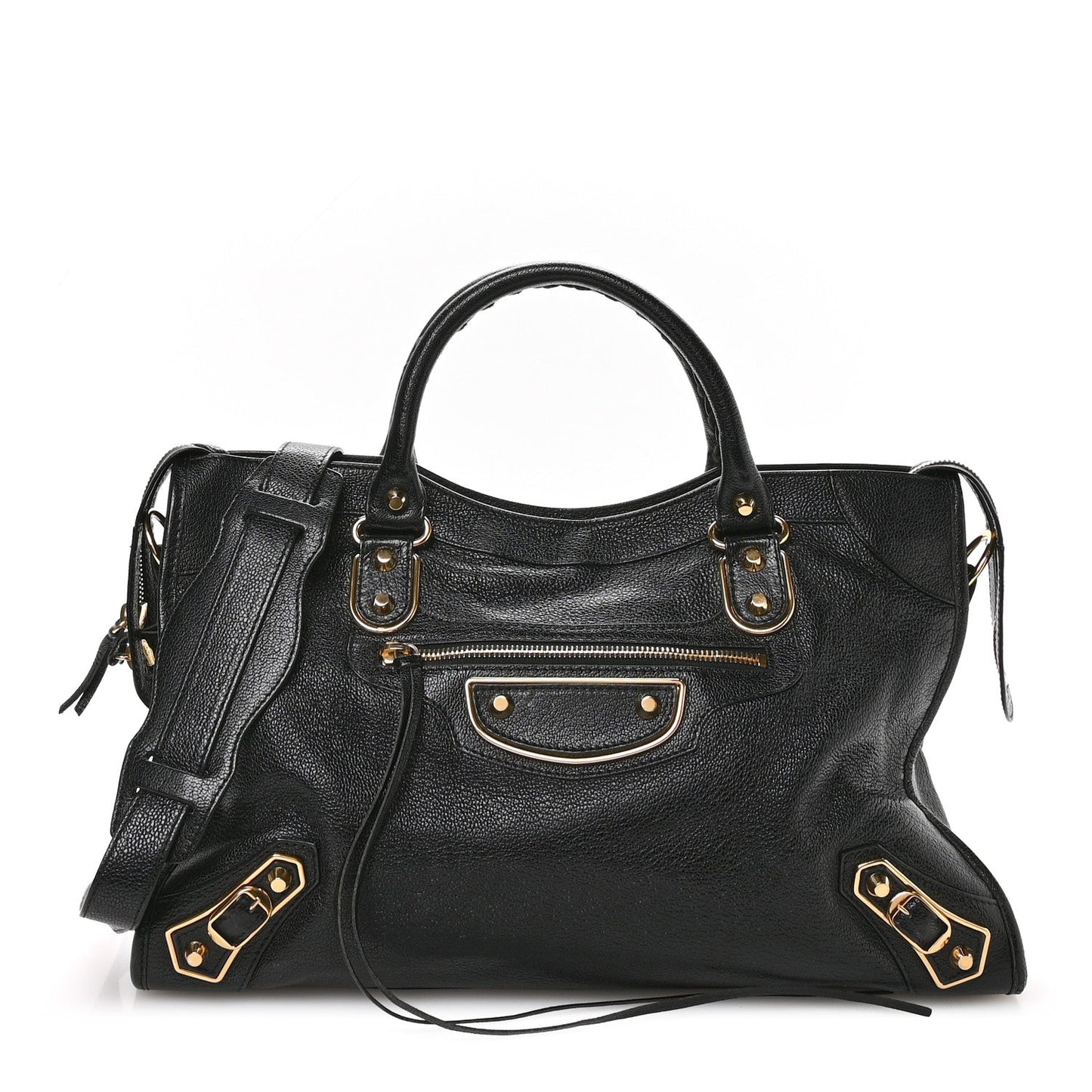 Chevre Gold Metallic Edge Hardware City Black