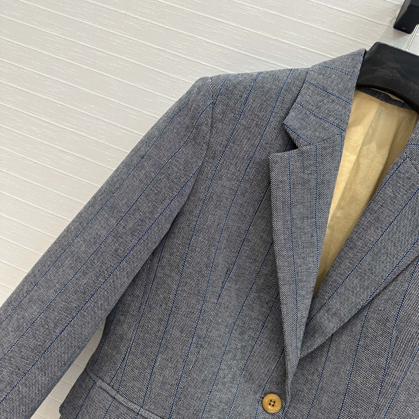 Prada 25 Striped Vest Suit Gray Wool Polyester