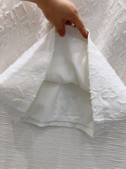LV 25S Back Zipper Cute Vest Dress White Cotton