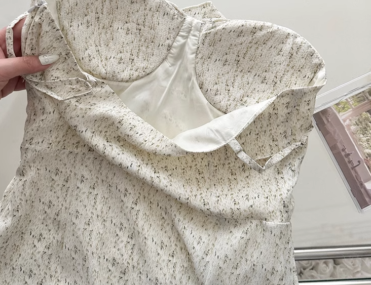 Beach dress, holiday style, suspender dress, slim, irregular ruffled, temperament long dress R0017