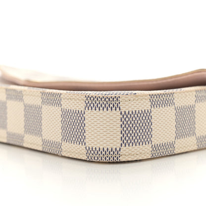 Damier Azur Pochette Felicie Chain Wallet Rose Ballerine