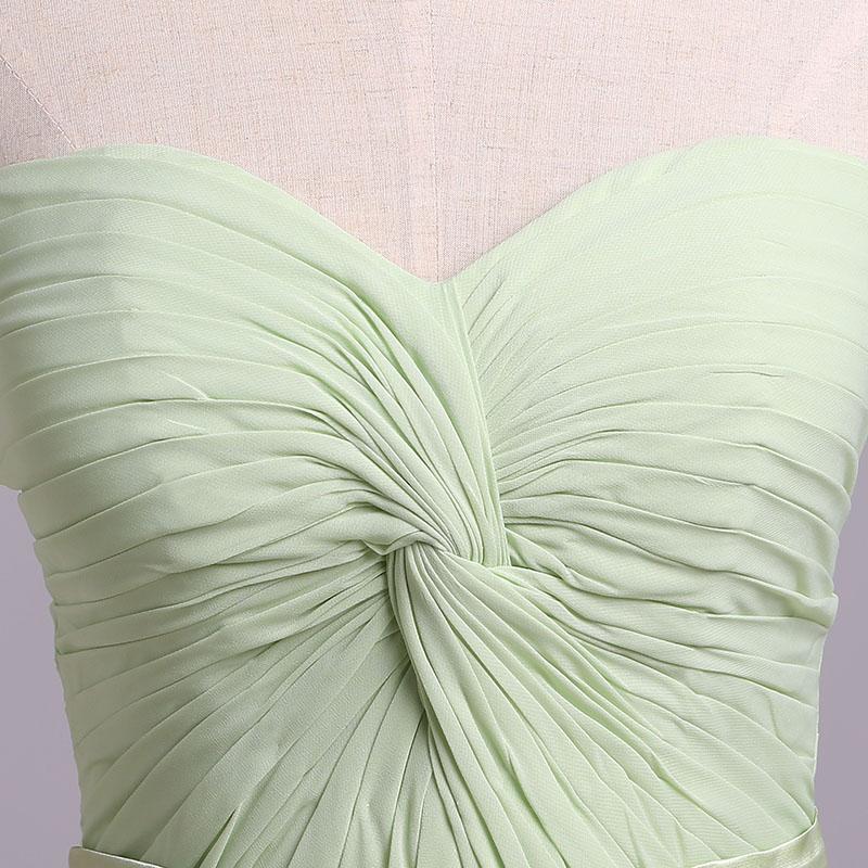 Simple Sweetheart Chiffon Prom Dress, Long Pleated Sleeveless Bridesmaid Dresses M1510