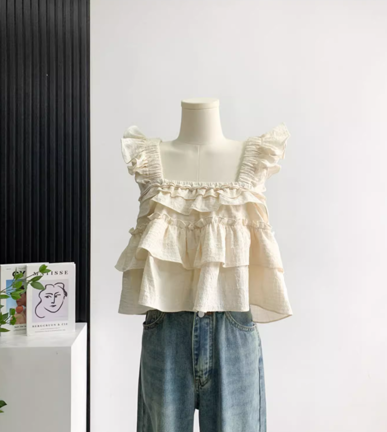 Short sleeveless earrings sling 2025 new summer unique and chic tops outerwear vest R0294