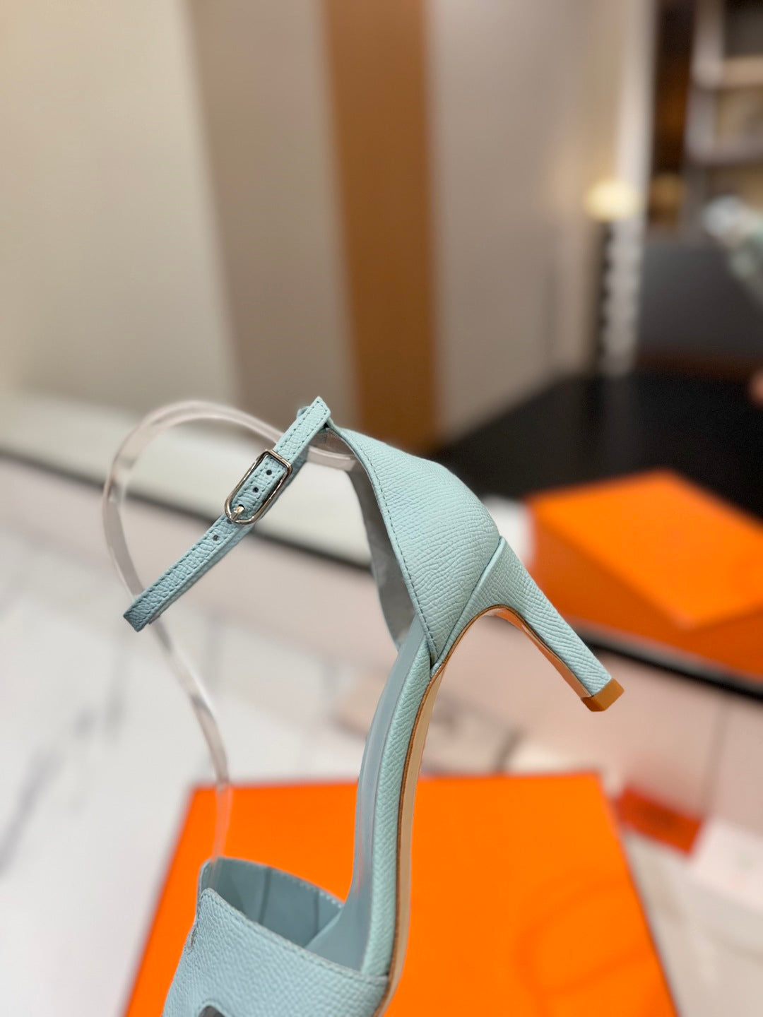 HM Joy 65mm Heeled Sandals Blue Cowhide 294907