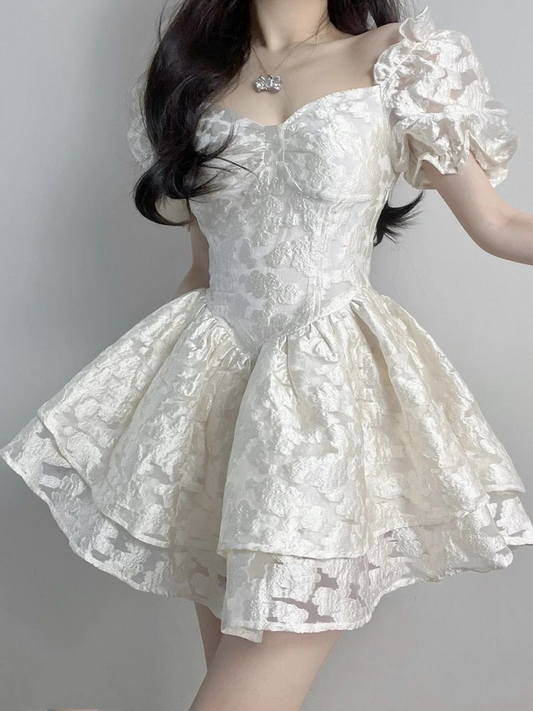 Cute White A Line Short Princess Birthday Outfits Formal Homecoming Dress D455