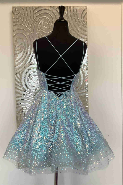 Cute Hot Pink Sequins A-Line Homecoming Dress Y1641