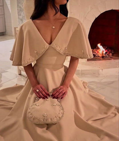 Elegant A line Prom Dress Ivory Evening Dress Formal Prom Gown