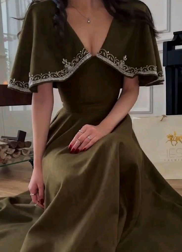 Elegant A line Prom Dress Green Evening Dress Formal Prom Gown