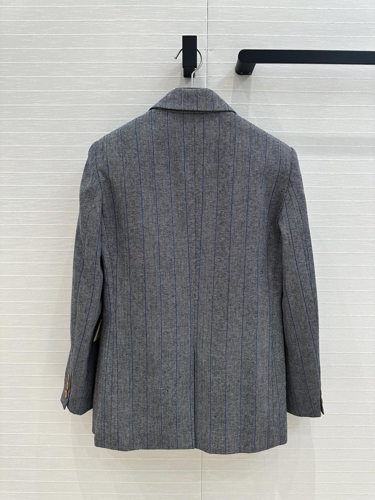 Prada 25 Striped Vest Suit Gray Wool Polyester