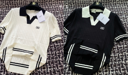 Celine 25 Collared Polo-style Short-sleeve Tops