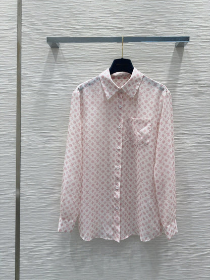 LV 25S Slightly Transparent Set Pink White Poliester