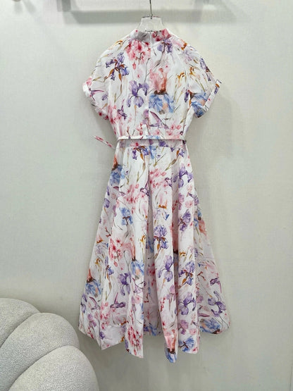 ZIMMER PLEATED DRESS WITH STAND COLLAR 269299