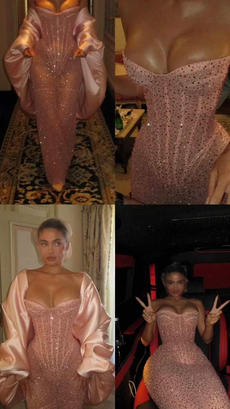 Shiny Pink Sweetheart Sequins Mermaid Long Evening Party Dress MD7354