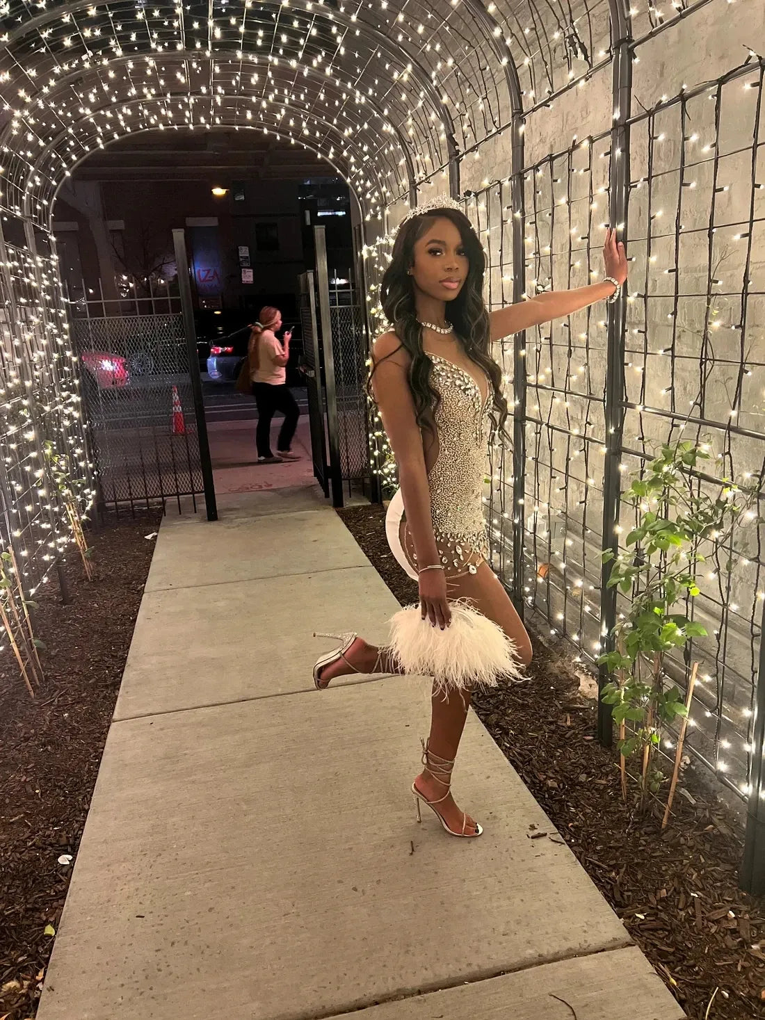 Sexy Sheer Diamond Short Prom Black Girls Sexy Birthday Party African Mini Dresses Homecoming   fg8149