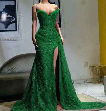 Light Purple High Split Evening Dresses, Sweetheart Mermaid Prom Dresses, Elegant Dresses for Wedding      fg6769