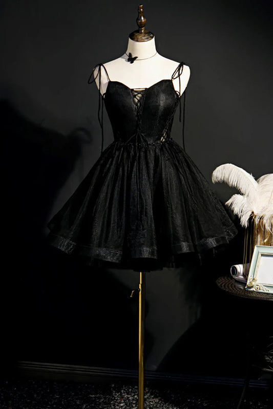 Charming Homecoming Dress Tulle Spaghetti Straps Prom Dress Back to School Outfits Party Dress  D6106