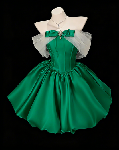 Classy Off The Shoulder Blue Satin A Line Short 7th Grade Homecoming Dress Birthday Dress SP1934