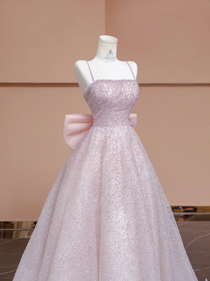 Light pink halter-neck fitted long ball gown/bridal dress R8344