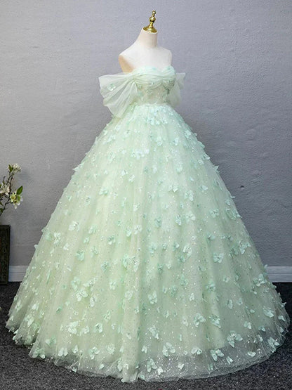 Green Sweetheart Off Shoulder Lace Long Formal Dress, Green Lace Prom Dress
