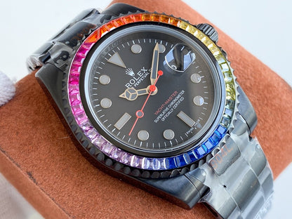 SUBMARINER DATE 40 CUSTOM RAINBOW ALL BLACK LIMITED EDITION