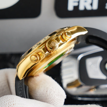 DAYTONA 40MM GOLD CASE BLACK RUBBER STRAP