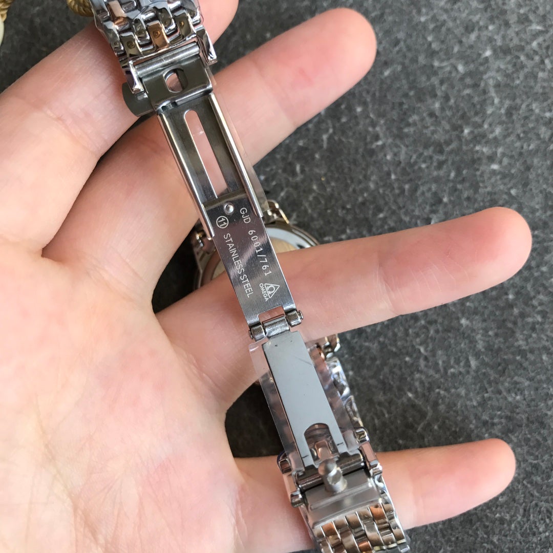 DEVILLE PRESTIGE 27MM QUARTZ ROSE GOLD STEEL DIAMOND NUMERALS