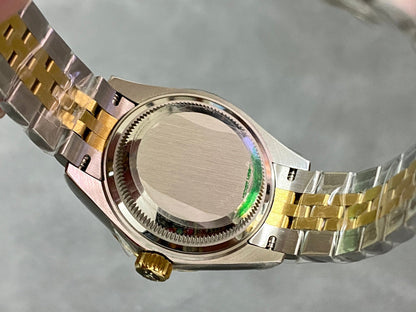 DATEJUST 28MM GOLD STEEL DIAMOND NUMERALS