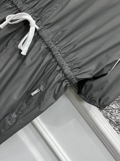 MIU 25S HOODED JACKET GREY IN NYLON 263119