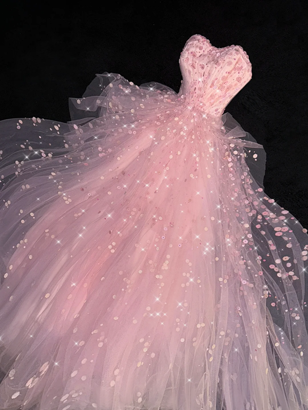 Pink strapless fitted waist ball gown/bridal dress R8744