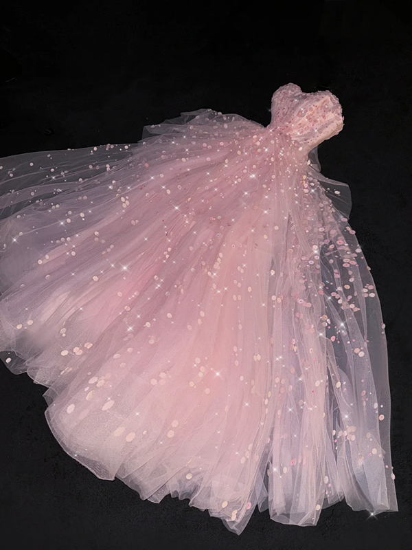 Pink strapless fitted waist ball gown/bridal dress R8744