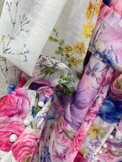 ZIMMER FLORAL PRINT DRESS WITH STAND COLLAR 269177