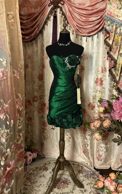 Pretty Homecoming Dress Sweetheart Fold Flowers Prom Dress Back to School Outfits Party Dress  D6132