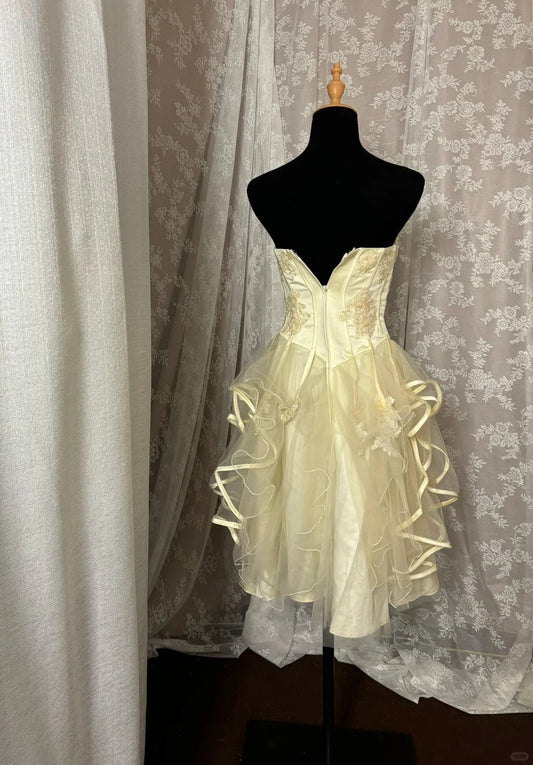 New Homecoming Dress Sweetheart Applique Lace Prom Dress Back to School Outfits Party Dress  D6148