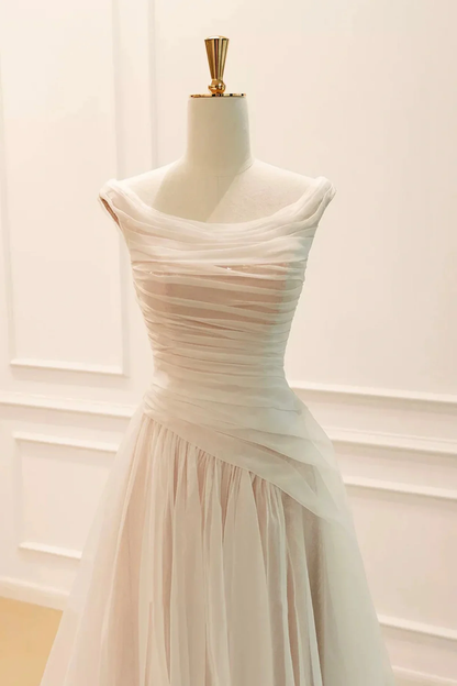 Light Champagne A-line Chiffon Prom Dress Party Dress, Simple Chiffon Wedding Party Dress  fg8730
