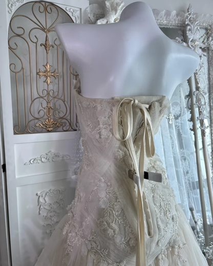 Sweetheart Beige Tulle Prom Party Dress Evening Dress Birthday Dress  fg8648