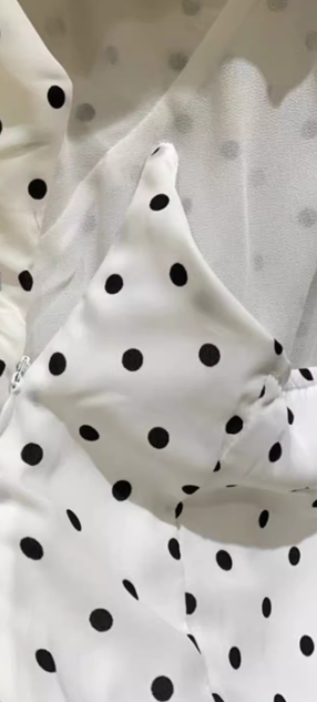 French dress halter neck polka dot white female island vacation travel seaside sexy skirt R0285
