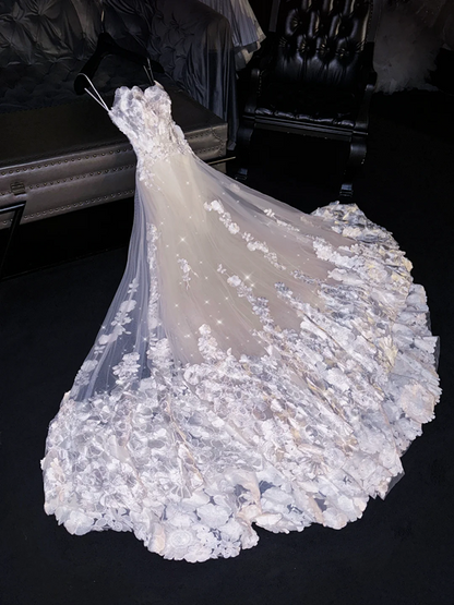 White halter-neck fitted long ball gown/bridal dress R8748