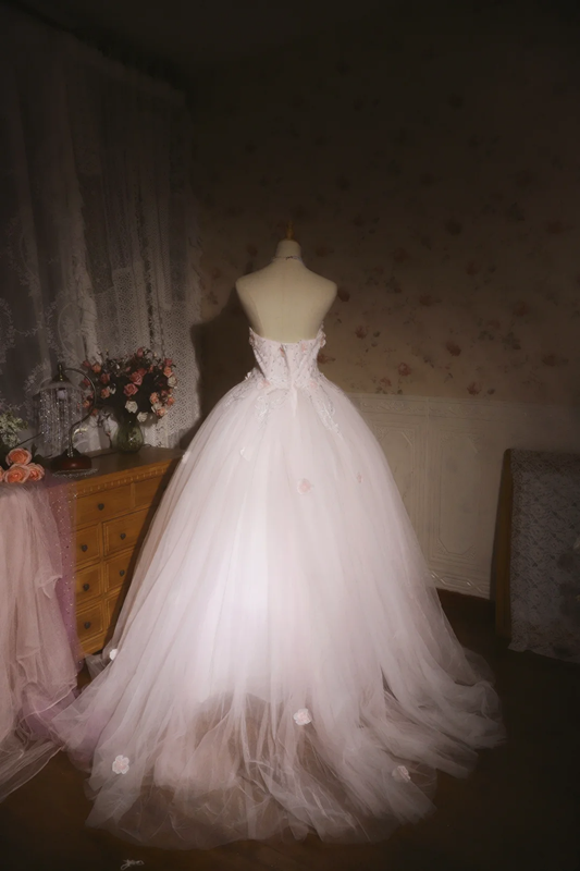 White strapless fitted waist ball gown/bridal dress R7255