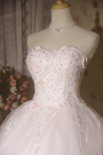 White strapless fitted waist ball gown/bridal dress R7255