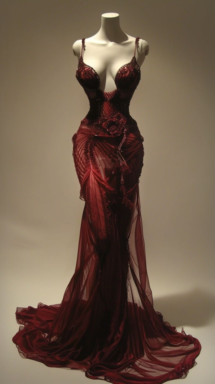 Sexy Burgundy Spaghetti Straps Marmaid Long Evening Party Dresses, D865