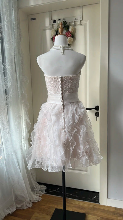 Cute Homecoming Dress Sweetheart Applique Tulle Back to School Outfits Party Dress  D6452