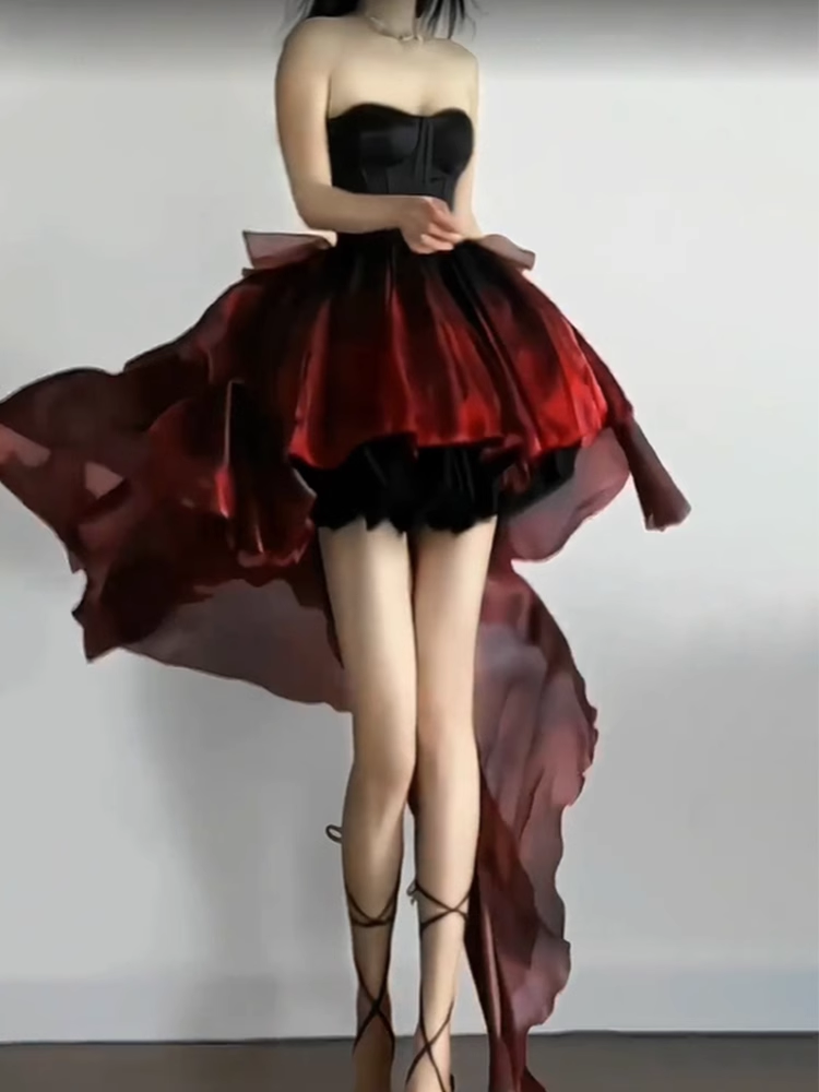Chic Ball Gown Sweetheart Burgundy Short Birthday Dresses Birthday Outfits