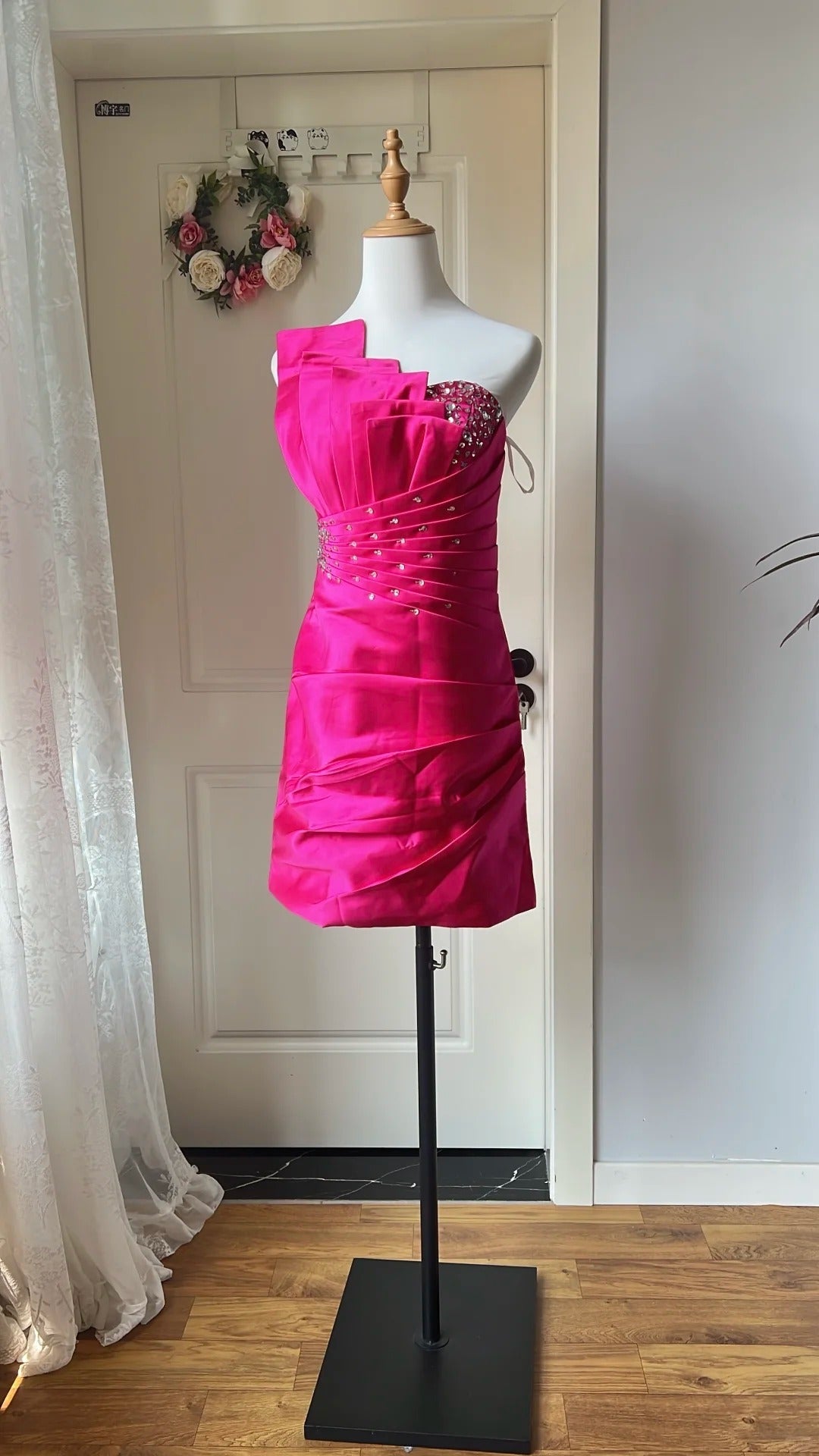 New Homecoming Dress Symmetric Pleated Sequins Back to School Outfits Party Dress  D6470