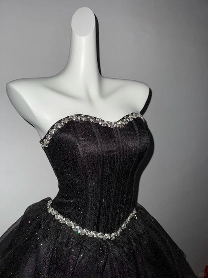 Elegant Homecoming Dress Sweetheart Rinestone Tulle Prom Dress Back to School Outfits Party Dress  D6134