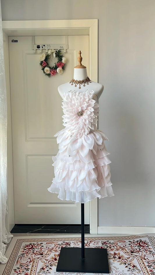 New Homecoming Dress Asymmetric Cascade Rinestone Back to School Outfits Party Dress  D6474
